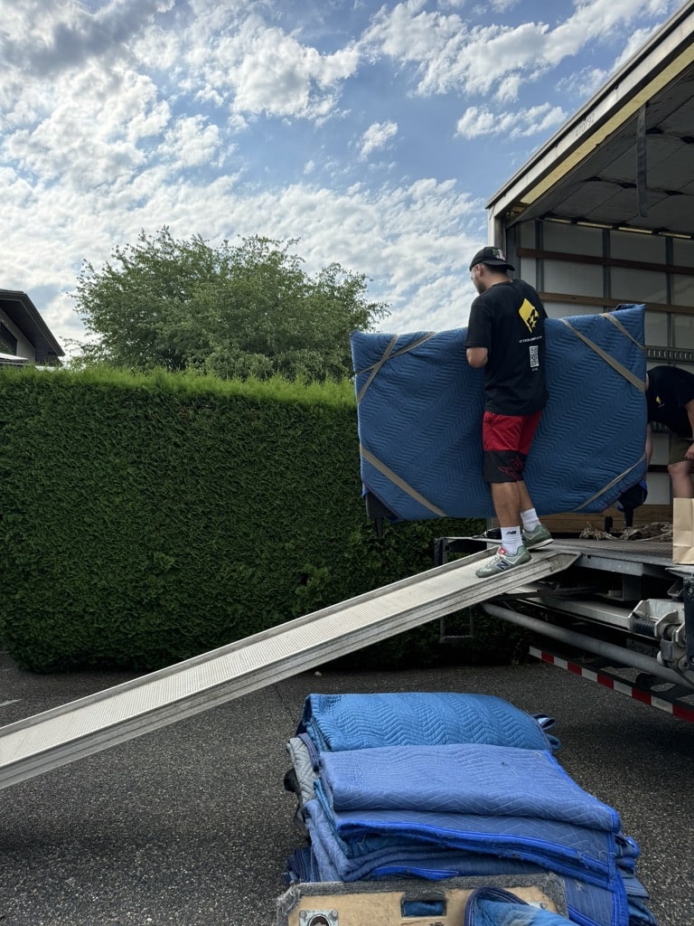 Organized loading inside moving truck for Vancouver to Calgary relocation