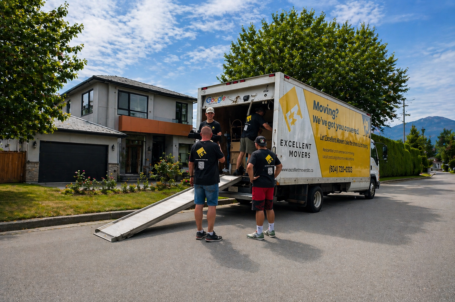 Excellent Movers team loading a moving truck during a residential move in Canada